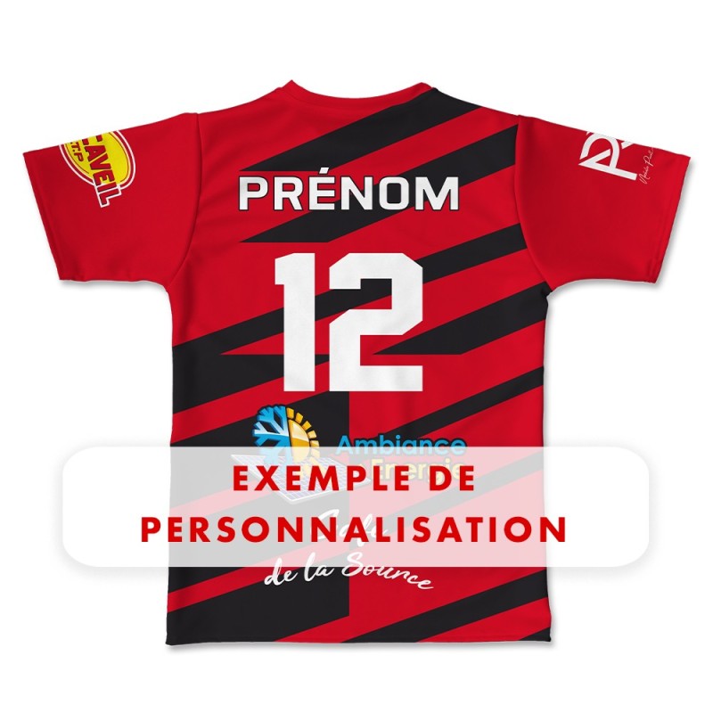 Maillot réplica US Millas 2025-2026 Séniors Première dos exemple personnalisation prénom et numéro