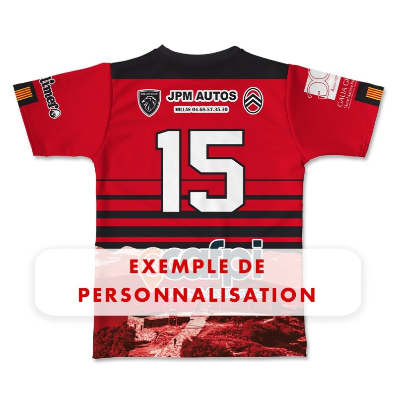 Maillot réplica US Millas 2025-2026 Séniors Réserve dos exemple personnalisation numéro
