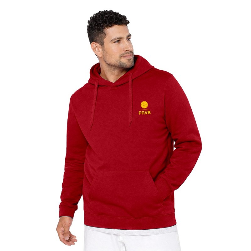 Sweat capuche homme PRVB rouge