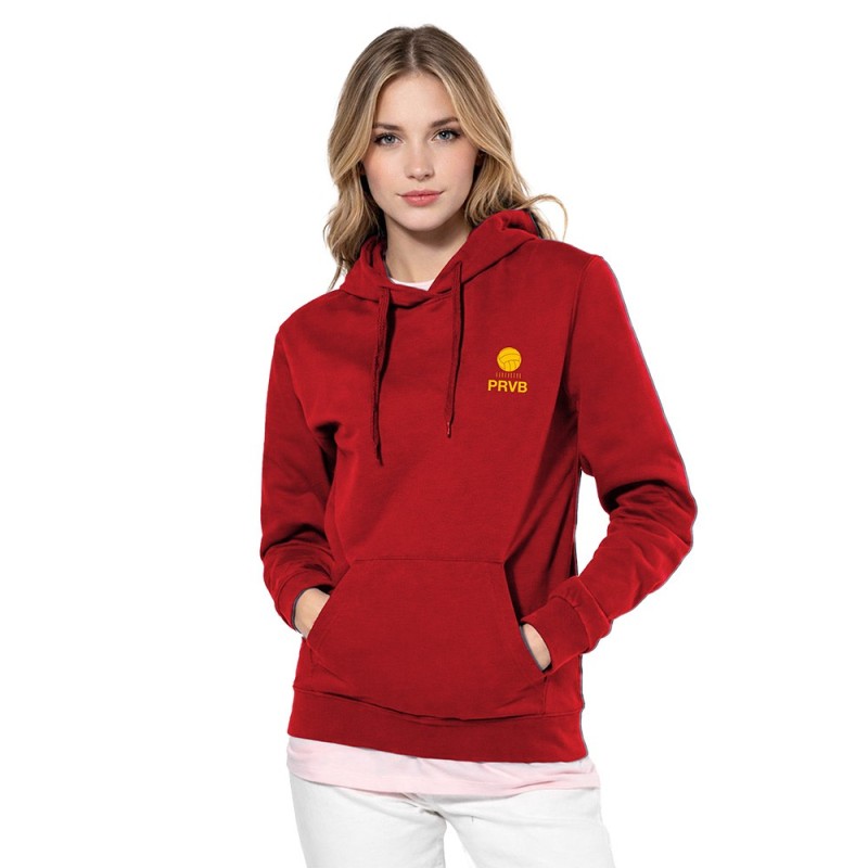 Sweat capuche femme PRVB rouge