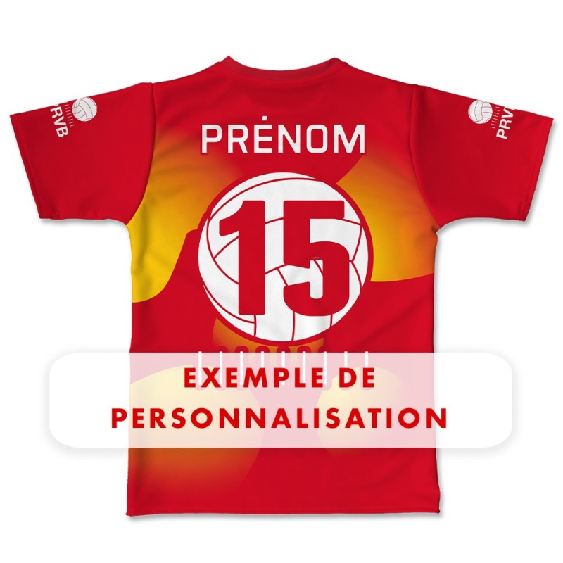Maillot Supporters dos exemple personnalisation prénom et numéro